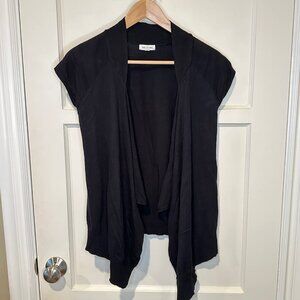 SALE 2/15 silence + noise - Open Front, Short Sleeve Cardigan, Black- Size Small
